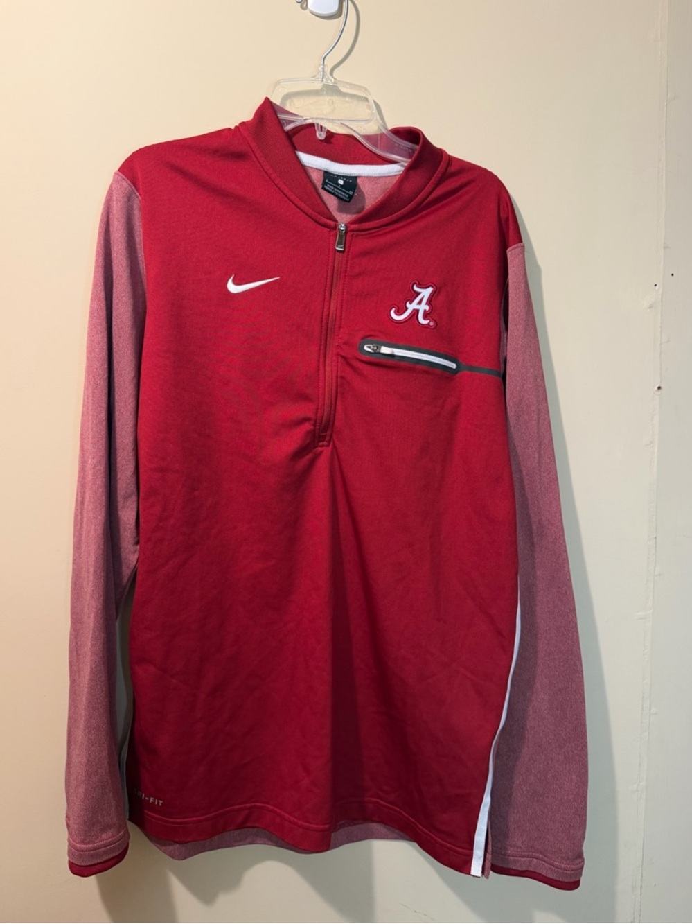 Nike Alabama Crimson Tide Red Quarter-Zip Sideline pullover Size Small